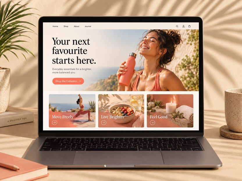 Campaign landing page on a laptop with the headline Your next favourite starts here